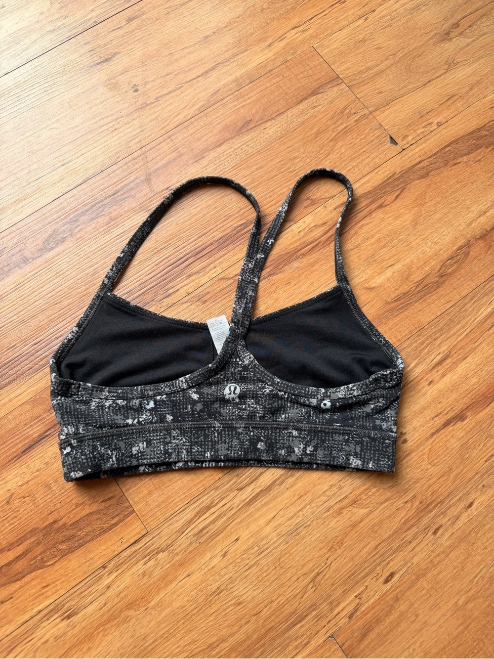 lululemon athletica Black & White Speckled Strappy Sports Bra